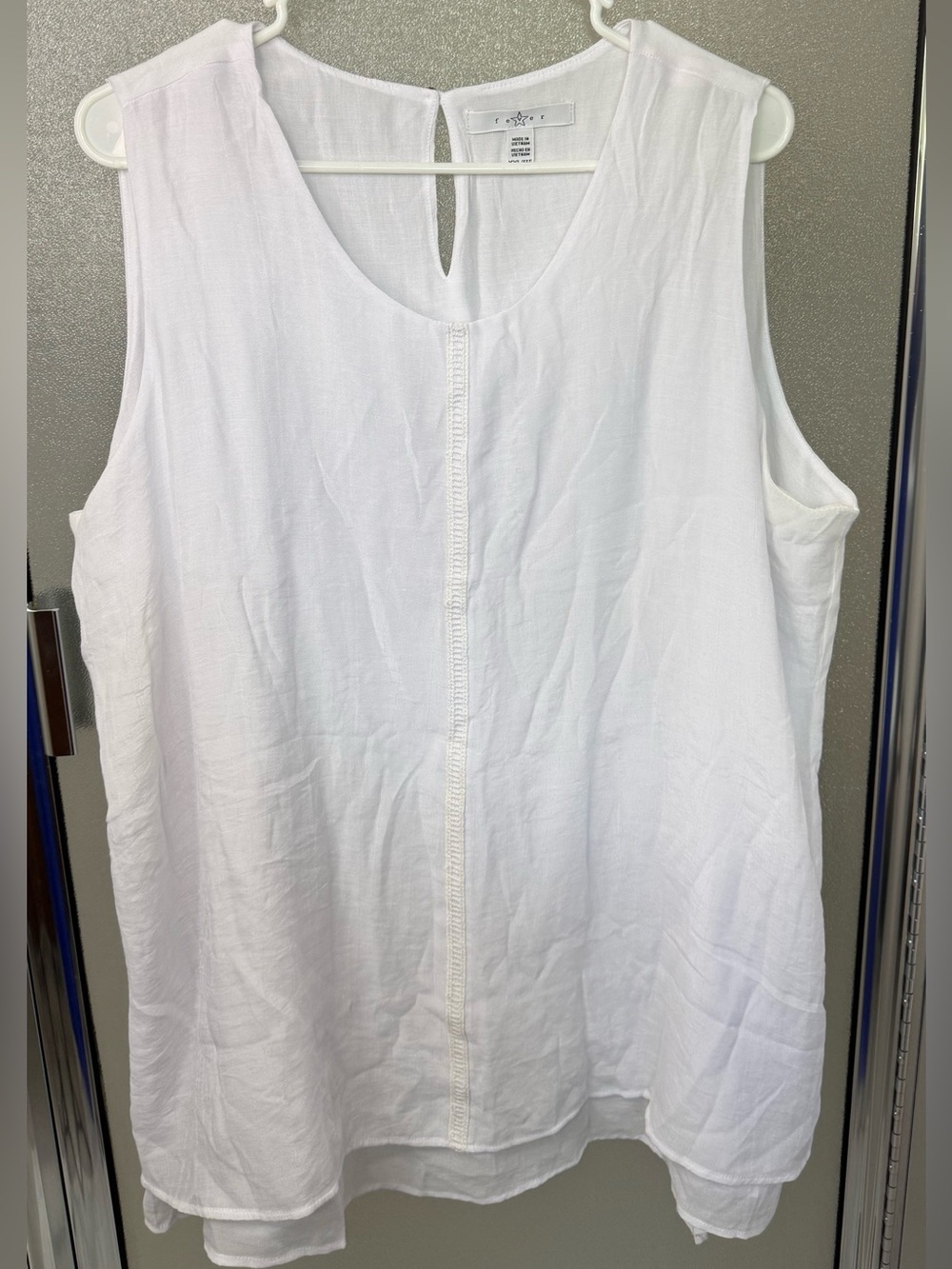Women’s Fever White Sleeveless Lined Tank Top XXL